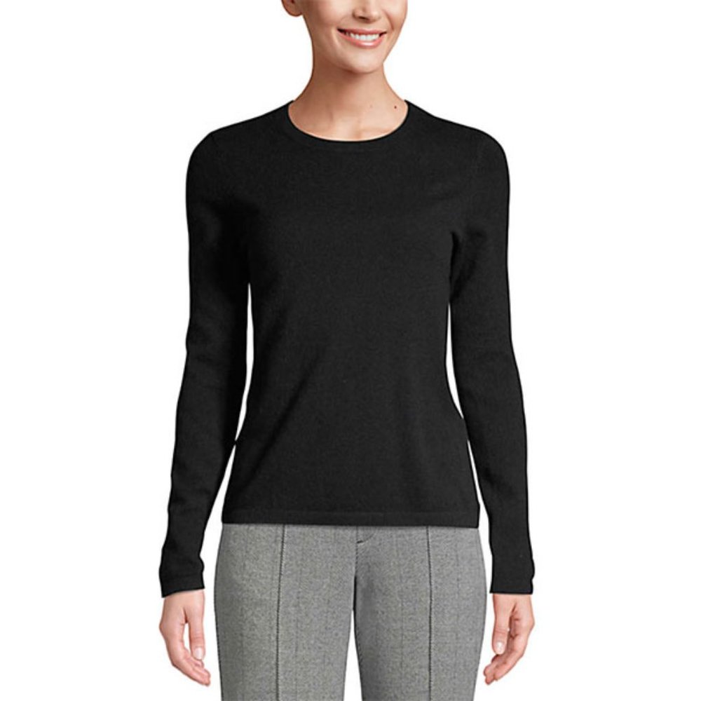 Neiman Marcus Black Cashmere Crewneck Sweater